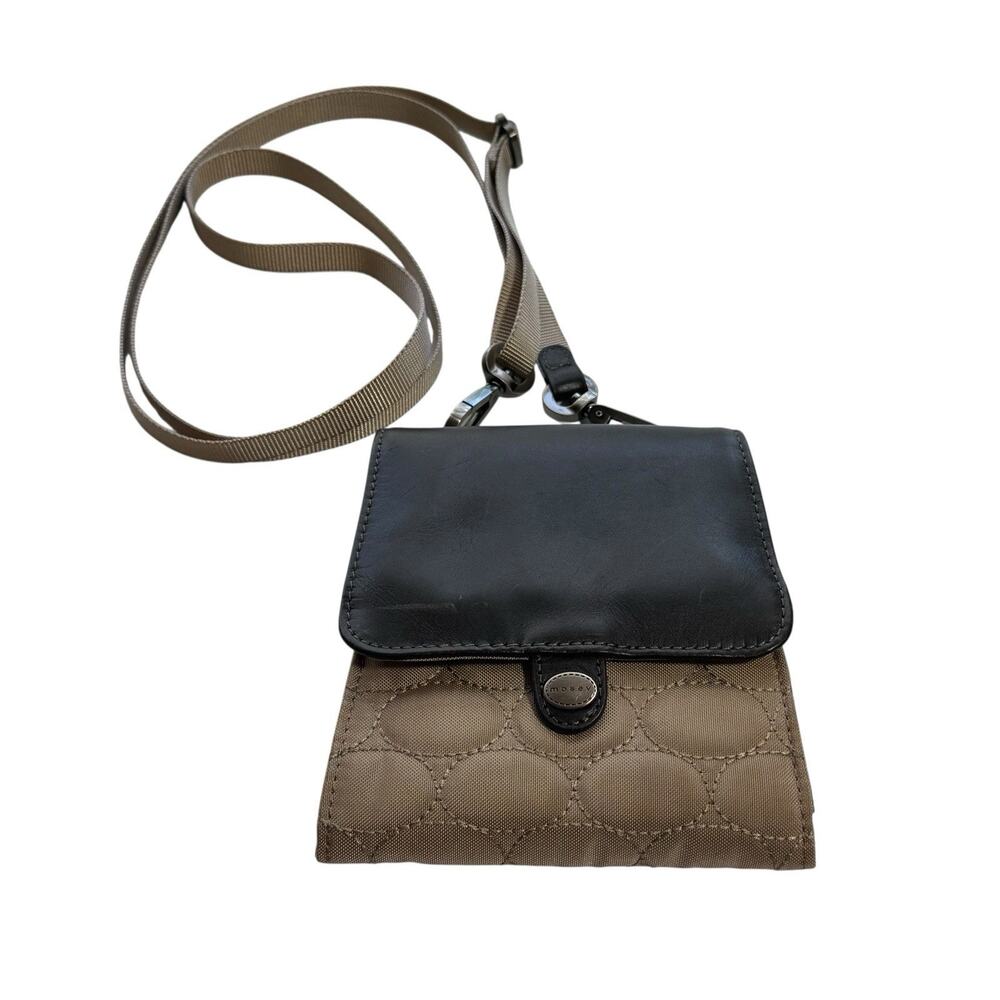 Mosey 10 Plastic Bottles Rehabilitated Wallet Bag Tan Brown Nylon Trim Crossbody